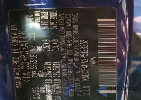 2023 Kia Ev6 Light z USA, uszkodzony, nr VIN KNDC34LA2P5128253